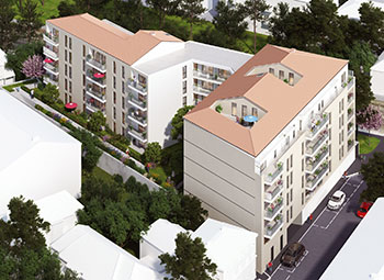 Vue-Bird-Eye Vue haut résidence Le Titan à Toulon 83